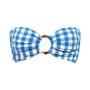 SOLD❗️Montce Blue Gingham Tori Ties Bandeau Bikini Top